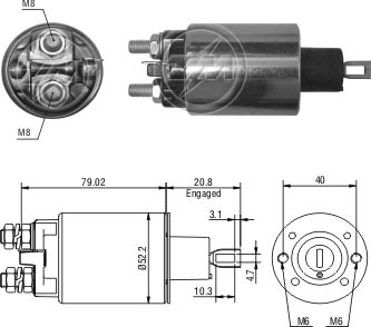 AUTOMATICO RELE MOTOR PARTIDA 12V LUCAS INDIEL M93R FORD F-1000 - ZM480  