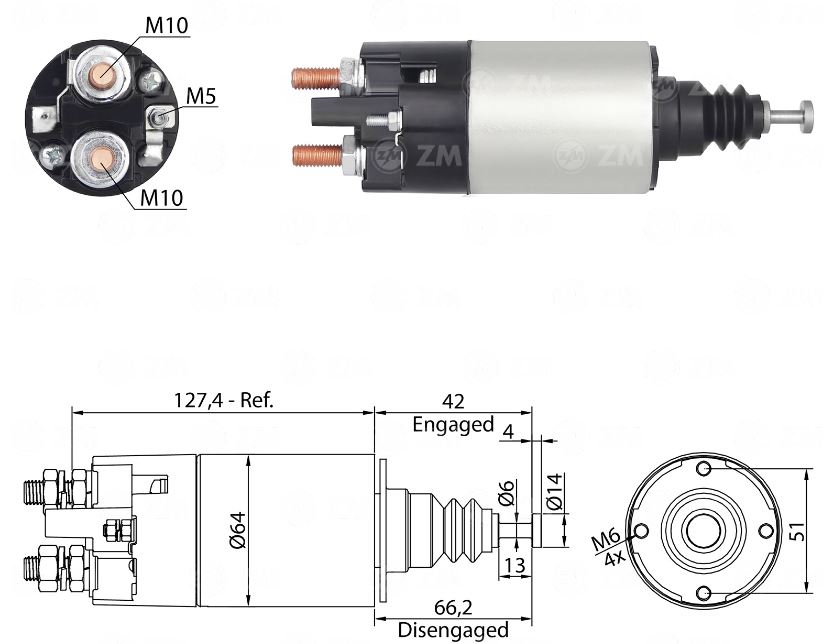 RELE DE PARTIDA 24V MITSUBISHI ESCAVEIRA EXCAVATOR - ZM4842