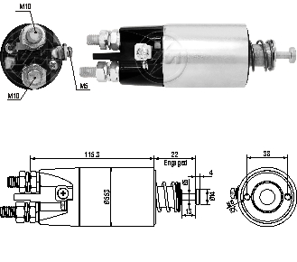 AUTOMATICO RELE MOTOR PARTIDA MITSUBISHI FIAT-VOLVO 24V - ZM4897  