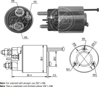 AUTOMATICO RELE MOTOR PARTIDA VALEO PEUGEOT-CITROEN 12V  - ZM496  