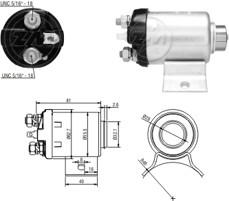 AUTOMATICO RELE MOTOR PARTIDA WAPSA KOMBI-FUSCA- 12V  - ZM502