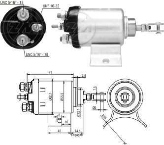 RELE DE PARTIDA WAPSA PERKINS 12V COM PISTAO CASE TRATOR - ZM506 ZM