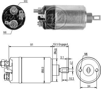 AUTOMATICO RELE MOTOR PARTIDA BOSCH FUSCA BANANINHA 12V - ZM521  