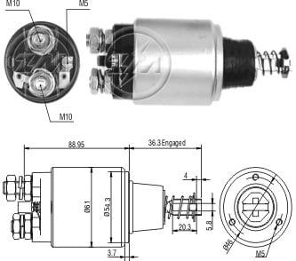 AUTOMATICO RELE MOTOR PARTIDA BOSCH MBB JF 12V BANHADO - ZM537  