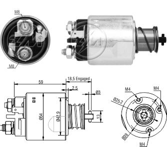 AUTOMATICO RELE MOTOR PARTIDA VALEO HR-KIA BONGO 12V  - ZM5491  