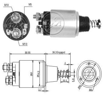 AUTOMATICO RELE MOTOR PARTIDA BOSCH FIATALLIS KOMATSU 24V - ZM550 