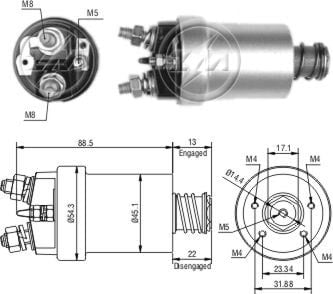 AUTOMATICO RELE MOTOR PARTIDA PEUGEOT-CITROEN DUCELLIER - ZM561  