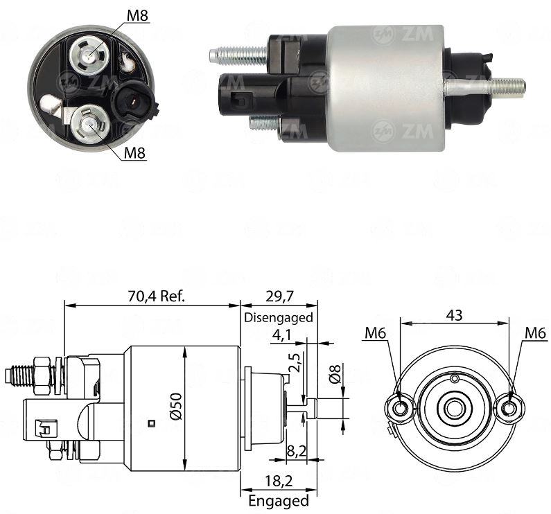 RELE DE PARTIDA 12V JEEP CHEROKEE, WRANGLER, GRAND CHEROKEE - 5709 ZM