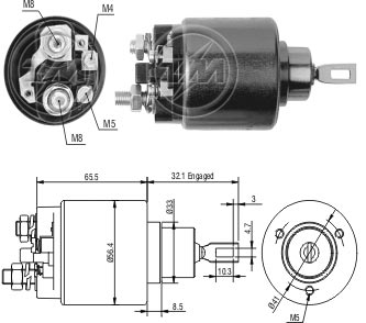 AUTOMATICO MOTOR PARTIDA BOSCH 12V BOSCH FORD VOLKSWAGEN BRASILIA FUSCA ESCORT PAMPA - ZM571 ZM