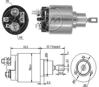 AUTOMATICO RELE MOTOR PARTIDA BOSCH FIAT-VW-AUDI 12V  - ZM573   