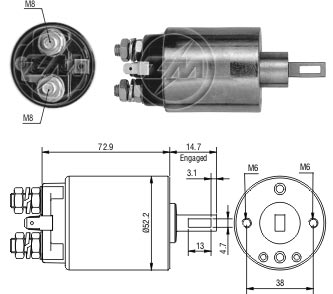 AUTOMATICO RELE MOTOR PARTIDA HITACHI ACCORD CIVIC 12V   - ZM584  