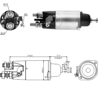 AUTOMATICO RELE MOTOR PARTIDA MITSUBISHI ATEGO-AXOR 24V - ZM5898  