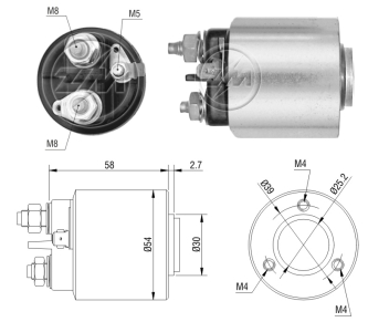 AUTOMATICO RELE MOTOR PARTIDA VALEO PEUGEOT-CITROEN 12V - ZM599  