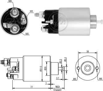 AUTOMATICO RELE MOTOR PARTIDA MITSUBISHI CITROEN C4 GRAND PICASSO - ZM5993