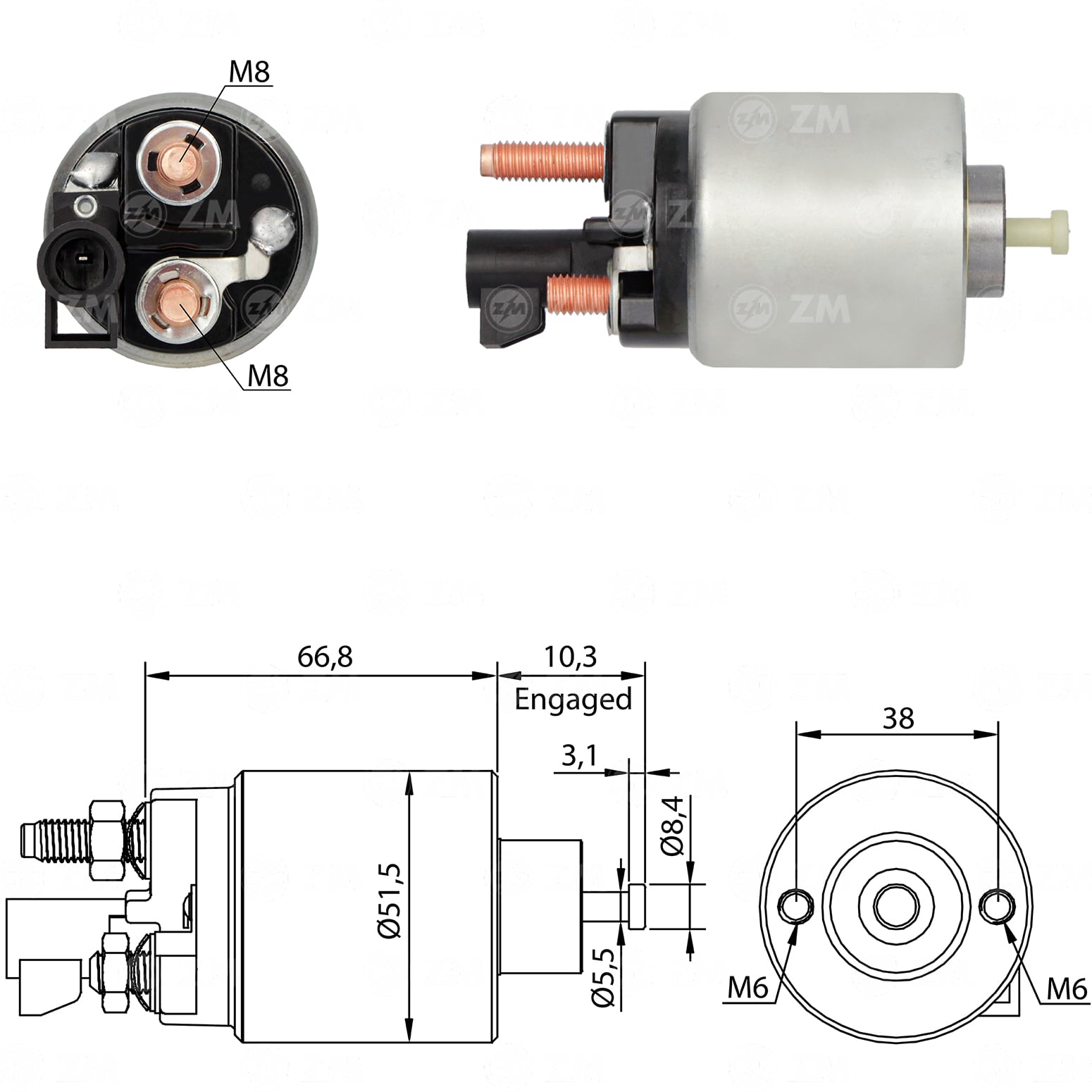 AUTOMATICO RELE MOTOR PARTIDA SISTEMA MITSUBISHI GM CAPTIVA  SUZUKI XL7  - ZM5995