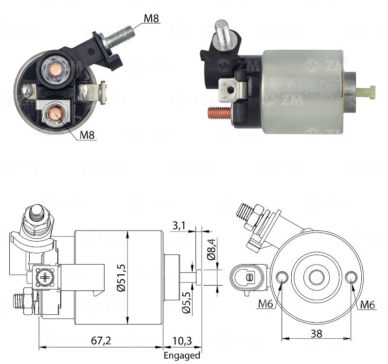 RELE DE PARTIDA 12V DODGE AVENGER, JOURNEY - ZM5996