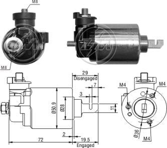 AUTOMATICO RELE MOTOR PARTIDA MITSUBA CIVIC 1.4 1.6 12V  - ZM605  