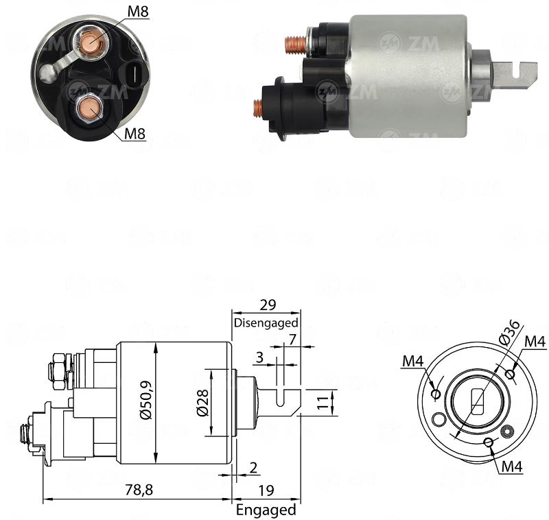 RELE DE PARTIDA 12V ACURA HONDA ACCORD - ZM 609