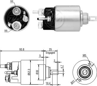 AUTOMATICO RELE MOTOR PARTIDA BOSCH LOGAN-SANDERO 12V  - ZM6271  