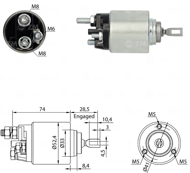 AUTOMATICO MOTOR PARTIDA BOSCH IVECO DAILY 12 VOLTS  - ZM6381   