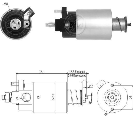 RELE DE PARTIDA CHRYSLER-DODGE 300 CHALLENGER  CHARGER DURANGO  RAM. JEEP: GRAND CHEROKEE - ZM665