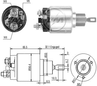 AUTOMATICO RELE MOTOR PARTIDA BOSCH RENAULT-CITROEN 12V  - ZM672   