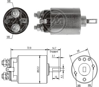 AUTOMATICO RELE MOTOR PARTIDA HITACHI GM-NISSAN 12V - ZM683  