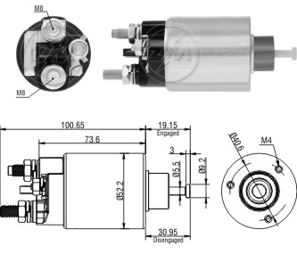 RELE MOTOR PARTIDA 12V DELCO PG260D GM CELTA, PRISMA, CORSA - ZM6860