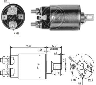 AUTOMATICO RELE MOTOR PARTIDA MITSUBISHI VW-MAZDA-NISSAN  - ZM690  