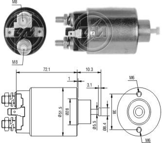 AUTOMATICO RELE MOTOR PARTIDA MITSUBISHI L200-PAJERO 12V  - ZM699  