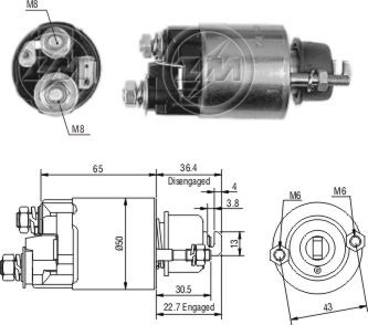 AUTOMATICO RELE MOTOR PARTIDA DENSO TOYOTA-KUBOTA 12V  - ZM703  