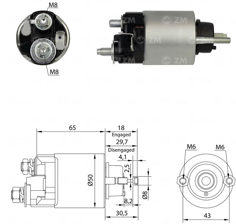 AUTOMATICO RELE MOTOR PARTIDA DENSO TARTOR AGRALE   JOHN DEERE  12 VOLTS - ZM705