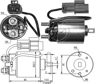 AUTOMATICO RELE MOTOR PARTIDA HITACHI NISSAN VAN 12V  - ZM713   