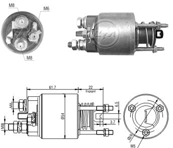 AUTOMATICO RELE MOTOR PARTIDA MARELLI SIENA-PUNTO-UNO 12V - ZM7595  