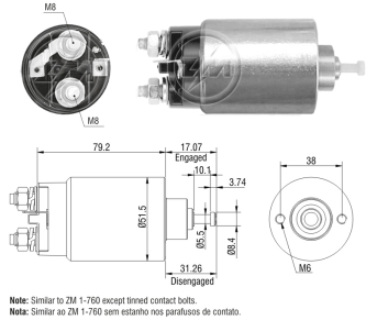 AUTOMATICO RELE MOTOR PARTIDA MOTORCRAFT FORD 12V  - ZM760   
