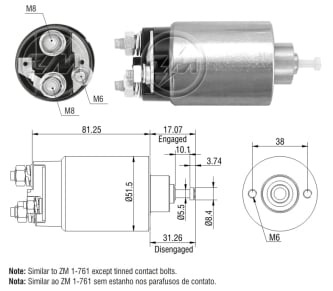 AUTOMATICO RELE MOTOR PARTIDA MOTORCRAFT FIESTA ZETEC 12V - ZM761  