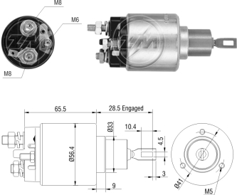 AUTOMATICO RELE MOTOR PARTIDA BOSCH GM ASTRA-MONZA-KADET  - ZM775   