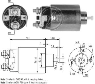 AUTOMATICO RELE MOTOR PARTIDA MITSUBISHI HYUNDAI-DODGE  - ZM791  