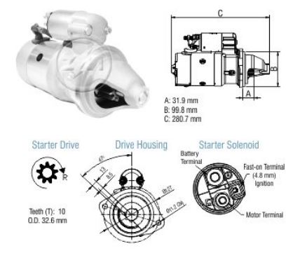 MOTOR PARTIDA 12V 10 DENTES FORD F350 COM MOTOR CUMMINS - ZM80.480.06