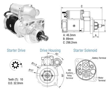 MOTOR PARTIDA DELCO REMY 29MT 12V 10 DENTES COM MOTOR CUMMINS-ISBE 4/6CC FORD VOLKSWAGEN - ZM8029003 ZM