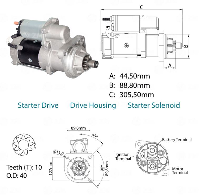 MOTOR PARTIDA DELCO 29MT 24V 10D VOLKSWAGEN DELIVERY - ZM8029109