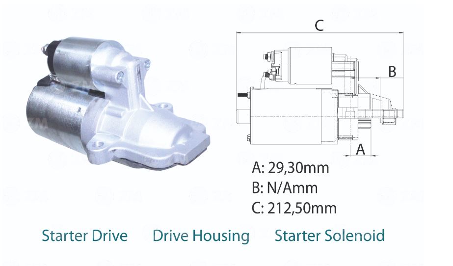 MOTOR PARTIDA 12V 11 DENTES FORD RANGER, ECOSPORT - ZM8076103