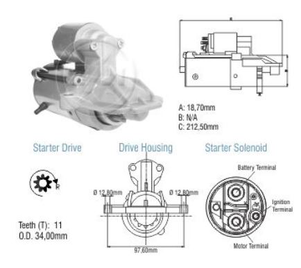 MOTOR PARTIDA 12V 11 DENTES FORD FOCUS - ZM8076105