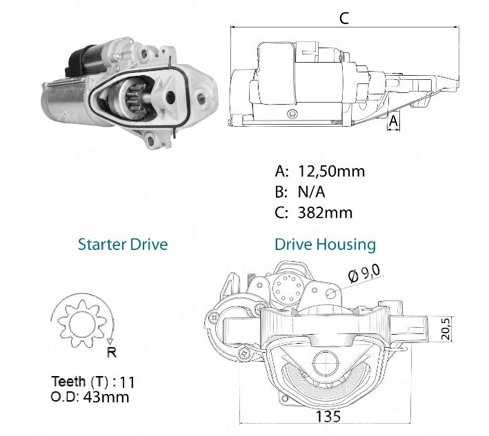MOTOR PARTIDA 24V 11 DENTES SCANIA G25, G33 - ZM8082626