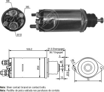 AUTOMATICO RELE MOTOR PARTIDA DELCO 28MT 24V FIAT ALLIS - ZM810   