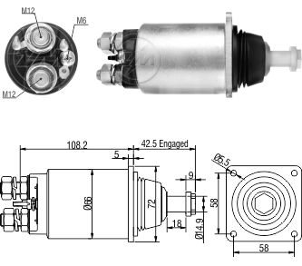 AUTOMATICO RELE MOTOR PARTIDA BOSCH JE 12V  - ZM831   