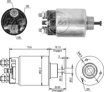 AUTOMATICO RELE MOTOR PARTIDA DELCO BLAZER-S10 PG260 12V - ZM860  