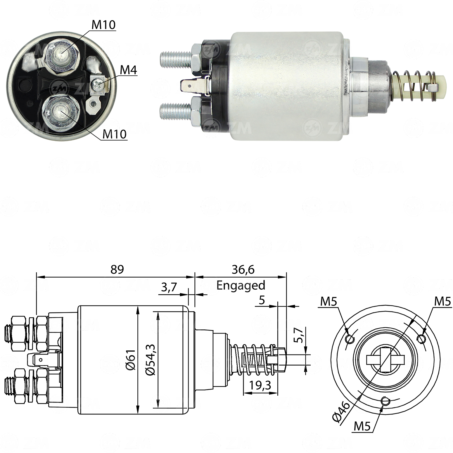 RELE DE PARTIDA TRATOR NEW HOLLAND   IVECO ESCAVADEIRAS 1992 ATE 2000  12VPOLTS - ZM8640