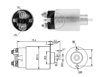 RELE MOTOR PARTIDA 12V JAC J3 - ZM8698