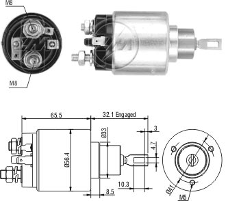 AUTOMATICO RELE MOTOR PARTIDA BOSCH MONZA-KADET 12V  - ZM872   